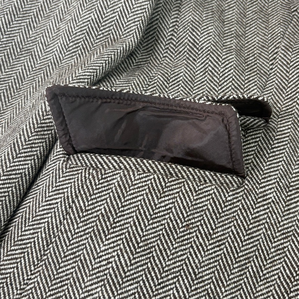 Talbots Herringbone Blazer Petite 6 6P Brown Wool Blend Two Button Suit Jacket - Picture 6 of 12